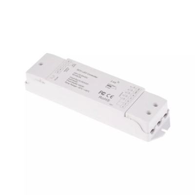 RGBW CCT RF přijímač 5x5A, 12V-24V RF přijímač pro řízení RGBW CCT LED pásků, napájení 12V-36V, 5x5A (12V - 60W/kanál/12V, 300W celkem, 24V - 120W/kanál, 480W celkem), IP20, rozměry 175x45x27mm