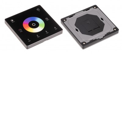 RF-DIM RGBW-CCT DOW RF bezdrátový nástěnný dálkový ovladač černý, pro řízení RGBW-CCT LED pásků dosah až 30m, 4 nezávislé zóny, napájení baterie CR2032 3V, rozměry 84x84x910mm