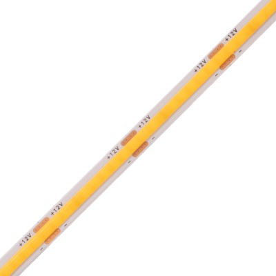 LED pásek 252LED/m, 12W/m, 12V COB LED pásek, těleso plast, povrch bílá, 252LED/m, 12W/m, teplá 3000K/100lm/m; neutrální 4000K/1050lm/m; denní 6000K/1100lm/m, Ra70, dělení po 27,7mm, 12V, rozměry w=7,3mm, l=5000mm, cena za 1m