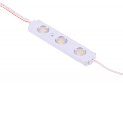 LM01 LED modul, pro osvětlení reklamy, LED 0,72W, teplá 3000K, denní 7000K, Ra75, vyzařovací úhel 160°, 12V DC, IP65, rozměry 74x15x8mm, rozteč modulů 190mm, délka vodičů mezi moduly 115mm