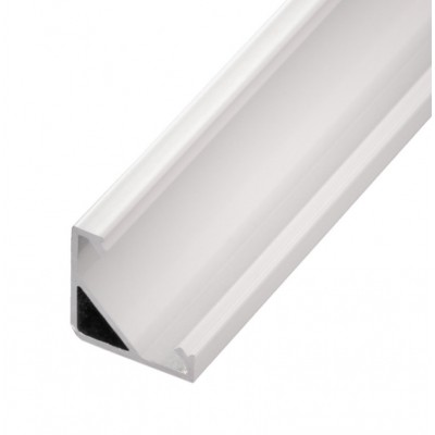 R6 Rohový profil pro LED pásky, pro výrobu lineárního svítidla, materiál hliník, povrch bílý, max šířka LED pásků w=12mm, rozměry 16x16mm, délka l=1000mm.