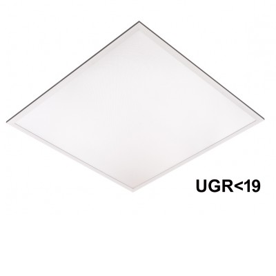 LED panel UGRB6060 UGR<19 40W Stropní, podhledové, přisazené, závěsné svítidlo, těleso kov, bílá, difuzor plast mikroprisma, LED panel 40W, teplá 3000K, neutrální 4000K, denní 6000K, Ra80, UGR<19, 230V, IP40, 595x595x30mm
