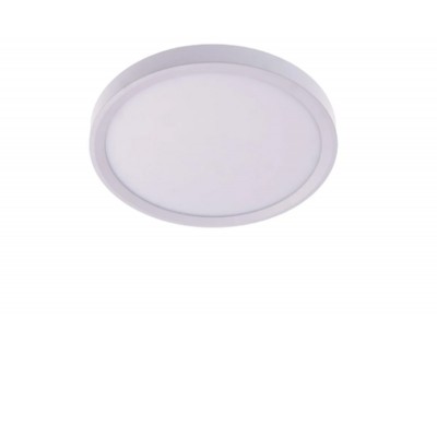 PANKA Stropní svítidlo, těleso plast, povrch bílá, dif plast opál, LED 50W, 5480lm, přepín. CCT teplota teplá 2700K-denní 5000K, stmív TRIAC, Ra80, 230V, IP20, rozměry d=600mm, h=27mm.