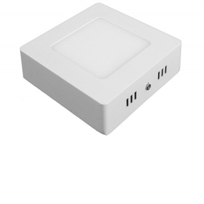 PS Stropní přisazené svítidlo, těleso hliník, povrch bílá, dufuzor plast, LED 6W, 480lm, neutrální 4000K, Ra80, 230V, IP20, rozměry 120x120x35mm