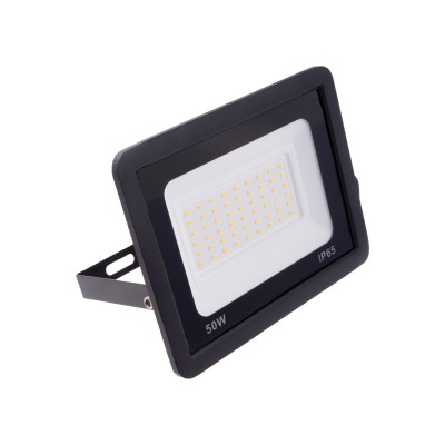 LEVE Venkovní svítidlo, reflektor plochý, nastav. směr svícení, těleso kov, povrch černá, krycí sklo čiré, LED 50W, neutrální 4000K, 4950lm, Ra80, 230V, IP65, rozměry 209x160x30mm.
