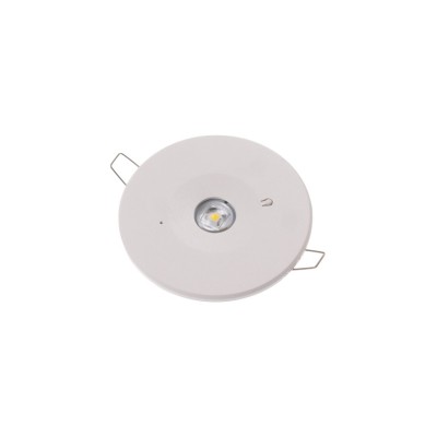 EMD2W svítidlo Podhledové nouzové svítidlo plast bílá, SA - pro běžné i nouzové svícení, LED 2W, 160lm/200lm, denní 6000K, záloha 2h, 230V, IP20, tř.2, rozměry d=97,8mm, h=33,5mm.
