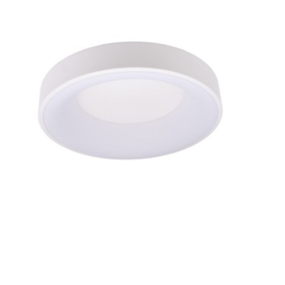 ZULU 60W Stropní svítidlo, těleso kov, povrch bílá, difuzor plast opál, LED 60W, 4800lm, přepín. CCT teplota teplá 3000K neutr 4000K denní 6000K, stmív TRIAC, Ra80, 230V, IP20, rozměry d=600mm, h=90mm.