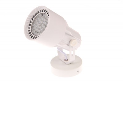 JET Nástěnné svítidlo, nastav. směr svícení, těleso kov a plast, povrch bílá, pro žárovku 1x45W, E27, 230V, IP20,  rozměry d=100mm, h=230mm.