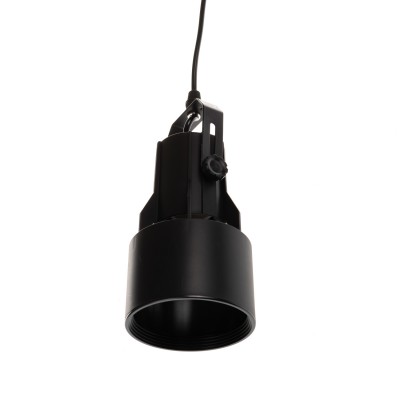 JET Závěsné svítidlo, těleso kov a plast, povrch bílá/černá, pro žárovku 1x45W, E27, 230V, IP20, rozměry d=100mm, h=205mm, vč závěs kabelu l=800mm, lze zkrátit.