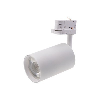 KULO Bodové svítidlo, nastavitelný směr svícení hliník,  bílá, LED 33W, 3100lm, teplá 3000K, vyzařovací úhel 36°, Ra80, 230V, IP20, rozměry d=80mm, l=160mm, vč. 3F adaptér Nordic Aluminium