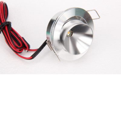 TLZ-C3W Stropní podhledové bodové svítidlo, výklopné, těleso hliník, povrch broušený, LED 3W, teplá 3000K/240lm, denní 6000K/260lm, vyzař. úhel 80°, 12V, IP20, rozměry d=50mm, h=28mm.
