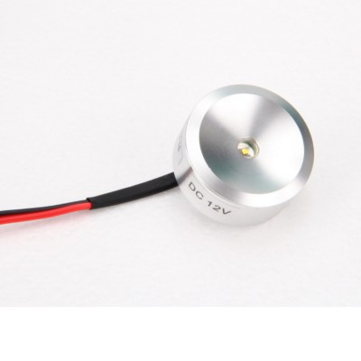 TLZ-C3W Nástěnné bodové svítidlo, těleso hliník, povrch broušený, LED 3W, teplá 3000K/160lm, denní 6000K/180lm, 12V, IP20, rozměry d=33mm, h=14,5mm.