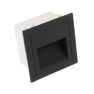 LOPEN Vestavné svítidlo do stěny, venkovní, těleso hliník, povrch černá, teplá 3000K, 250lm, 230V, IP65, rozměry 90x90x48mm, vč. instalačního boxu.