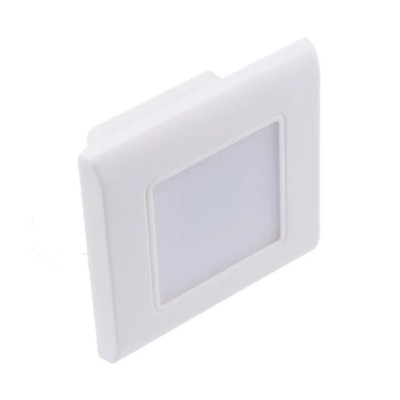 RAN Vestavné svítidlo do stěny, těleso plast bílá, difuzor plast opál, LED 0,6W, denní 6000K, 70lm, Ra80, IP20, 230V, rozměry 86x86x34mm, vč montážního boxu.