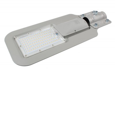 RS100W Svítidlo pro veřejné osvětlení, těleso kov, povrch sv. šedá, LED 100W, 11000lm, neutrální 4500K, Ra80, 230V, IP65, rozměry 570x85x240mm, mont na výložník d=55mm.