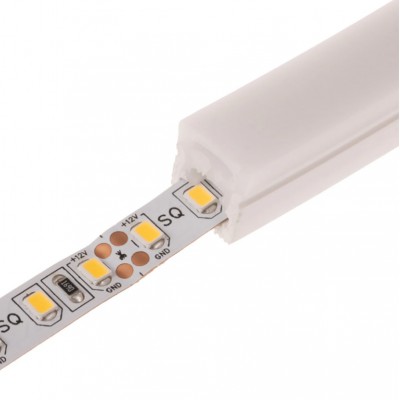 NEON Silikonový profil, ohebný, hranatý, pro instalaci LED pásků šířky max w=8mm, s příkonem pásku max w=9,6W/m, rozměry 12x12mm, cena za 1m