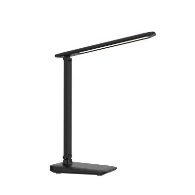 LILY Stolní kancelářská lampa, nastav. směr svícení, těleso plast černá, dif plast opál, LED 5W, přepín teplota CCT teplá 3000K-denní 6500K, 450lm, dotyk stmív. 230V, IP20, rozměry h=330mm.