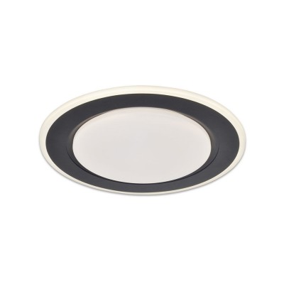 NORMAN Stropní svítidlo, těleso kov, povrch černá, difuzor plast opál, LED 51W, CCT nastav teplota teplá 3000K, neutrální 4000K, denní 6500K, 5100lm, dálk ovl. stmív., 230V, IP20, d=390mm, h=65mm.