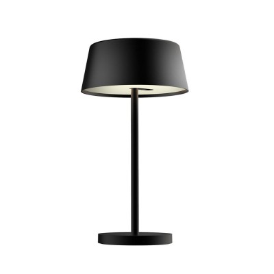 PARIS Stolní lampa, těleso kov, nastav. směr svícení, povrch černá, difuzor plast opál, LED 7W, teplá 3000K, 580lm, stmív. dotykově, 230V, IP20, rozměry d=180mm, h=330mm.