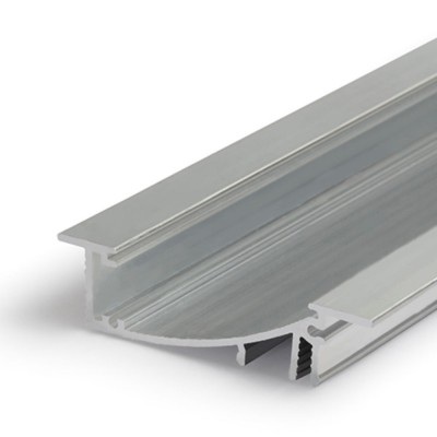 WAKE PROFIL 53x13,5mm Vestavný zápustný profil, materiál hliník, povrch surový, maximální šířka LED pásků w=8mm, boční úchyt LED pásků, rozměry 53x13,5mm, l=4000mm, svítí nahoru, nebo dolů