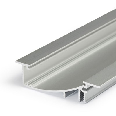 WAKE PROFIL 53x13,5mm Vestavný zápustný profil, materiál hliník, povrch elox stříbrný mat, maximální šířka LED pásků w=8mm, boční úchyt LED pásků, rozměry 53x13,5mm, l=2000mm, svítí nahoru, nebo dolů