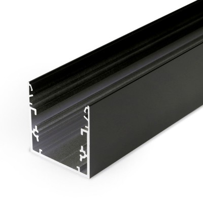 CORNER PROFIL 53x53mm Stropní, přisazený profil pro LED pásky, materiál hliník, povrch černý, max šířka LED pásků w=32mm, rozměry 53x53mm, l=4000mm