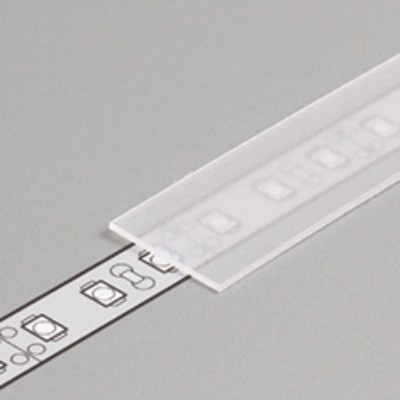 DNB 15,2x0,8mm Nasouvací difuzor k profilu pro LED pásky, materiál polykarbonát PC/PP, povrch transparentní, propustnost 90%, rozměry 15,2x0,8mm, l=2000mm