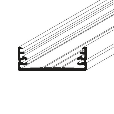 NAPUS PROFIL 32x11mm Přisazený profil pro LED pásky, stropní profil, materiál hliník, povrch surový/bílý/elox šedostříbrný mat/černý, max šířka LED pásků 24mm, rozměry 32x11mm, délka dle typu