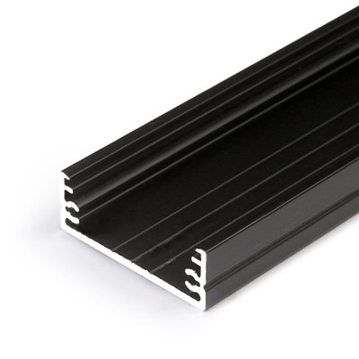 NAPUS PROFIL 32x11mm Přisazený, stropní profil pro LED pásky, materiál hliník, povrch černý, max šířka LED pásků w=24mm, rozměry 32x11mm, l=2000mm