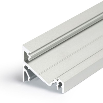 CHIMA PROFIL 14, 24x19,4mm Přisazený, rohový profil pro LED pásky, sklon 60° nebo 30°, materiál hliník, povrch elox šedostříbrný mat, max šířka LED pásků w=14mm, rozměry 24x19,4mm, l=3000mm