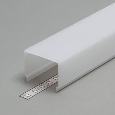 DCE7 19,5x23mm Difuzor k profilu pro LED pásky nacvakávací, čtvercový, materiál PMMA, povrch opál, rozměry 19,5x23mm