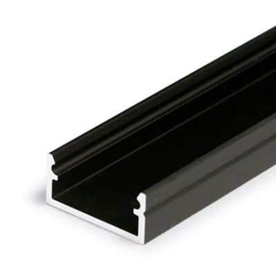 FRITILA PROFIL 6,6x14,4mm Přisazený profil pro LED pásky, materiál hliník, povrch černý, max šířka LED pásků w=12mm, rozměry 6,6x14,4mm, l=4000mm