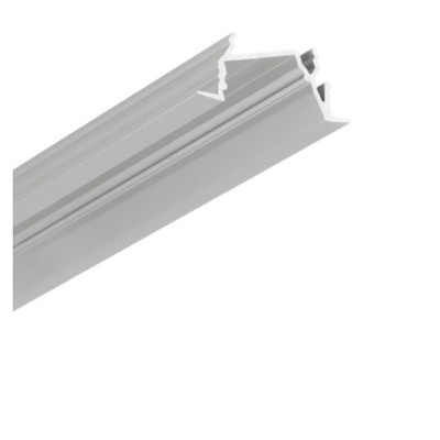 STREO asymetrický 30x12,7mm Vestavný, ASYMETRICKÝ, profil pro LED pásky, materiál hliník, povrch elox šedostříbrný, max šířka LED pásků w=14mm, rozměry 30x12,7mm, délka l=4000mm.