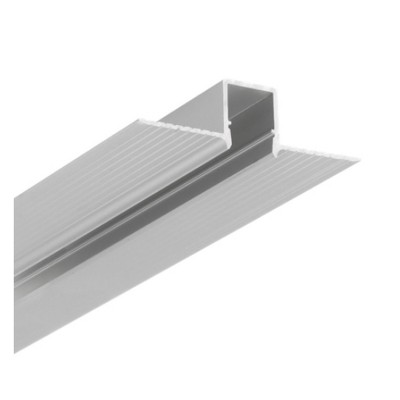 KDOK 50,4x14,7mm Vestavný bezrámečkový profil pro LED pásky, materiál hliník, povrch elox šedostříbrný, max šířka LED pásků w=10mm, rozměry 50,4x14,7mm, délka l=2000mm, spodní montáž do SDK
