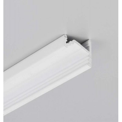 SANAO profil 15,2x16,1 Rohový profil pro LED pásky, sklon 60°, nebo 30°, materiál hliník, povrch bílý, max šířka LED pásků w=10mm, rozměry 15,2x16,1mm, délka l=4000mm.