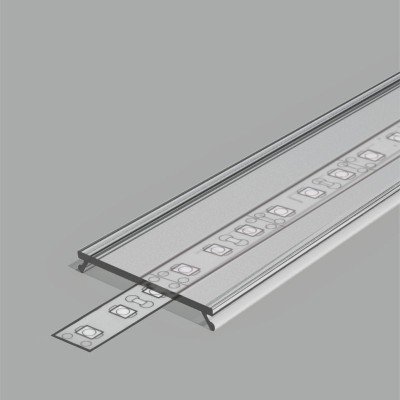 DCC9 30,3x4,3mm Difuzor k profilu pro LED pásky nacvakávací, materiál PMMA, povrch transparentní/opál/černá, rozměry 30,3x4,3mm