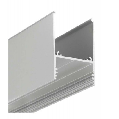 FUZE profil 33,4x49,9 Přisazený, závěsný profil pro LED pásky, materiál hliník, povrch elox šedostříbrný, max šířka LED pásků w=30mm, rozměry 33,4x49,9mm, délka l=3000mm.