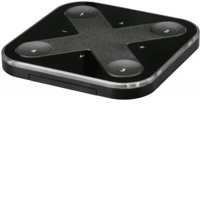  RF bezdrátový nástěnný ovladač, Casambi černý, nebo bílý, fce za/vyp, stmívání, nastavení CCT teploty světla, 4 scény, napájení baterie CR2430, IP20, rozměry 90c90x12mm