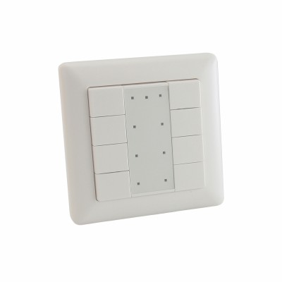 DIM 8 DALI DALI ovladač 8 tlačítek, fce zap/vyp, stmívání, skupiny, scény, pasívní režim (napájení ze sběrnice DALI), IP20, 71x71x11mm, KU68