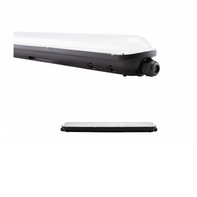 FRAGOR 38W, IP65, IK10 Stropní průmyslové prachotěsné svítidlo, těleso plast černá, dif plast opál, LED 38W, 6600lm, neutrální 4000K, vyzař. úhel 120°, Ra80, 230V, IP65, IK10, tř.1, rozměry 72x70mm, l=1190mm.