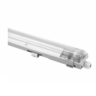 FRAGOR 1x25W, T8 Stropní nebo závěsné průmyslové prachotěsné svítidlo, spoj. do linií, těleso plast šedá, krycí plast čirý, pro LED zářivku 1x25W, 150cm, T8, G13, 230V, IP65, tř.2, rozměry 67x63mm, l=1610mm.