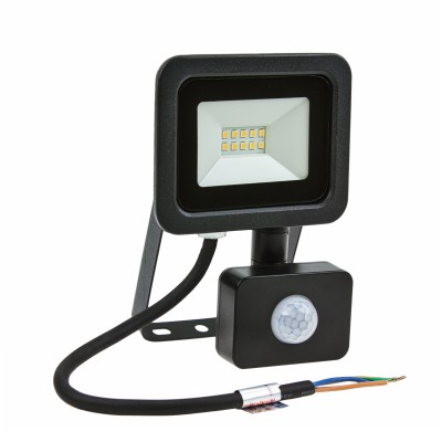 FRATER 120°, 10W/20W/30W/50W, IP44 LED reflektor se senzorem pohybu PIR, dosah 2-10m, čas 10s-7min, nastav. směr svícení, těleso hliník, povrch černá/bílá, LED 10W/20W/30W/50W, teplá 3000K/neutrální 4000K/denní 6000K, Ra80, 230V, IP44,  tř.1. rozměry dle typu.