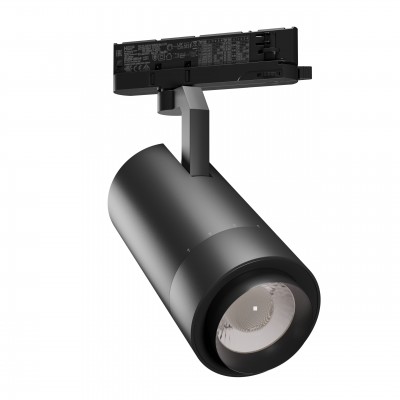 FORIS 3F 19-24W ZOOM 20°-45° Světlomet, reflektor do napájecí 3F lišty, hliník, černá, přepín. výkon LED 19W-42W, 4500lm, neutr 4000K, ZOOM, nast. vyzař. úhel 20°-45°, Ra90, 230V, IP20, rozměry 96x129x231mm.