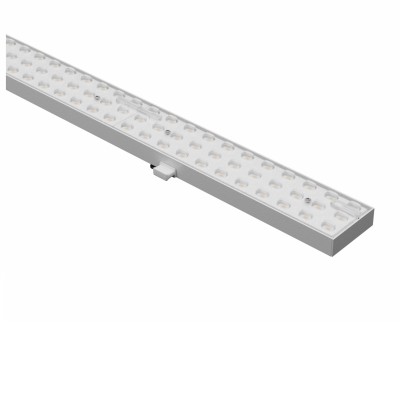 FRAGOR II 75W Stropní nebo závěsné průmyslové svítidlo, těleso hliník, krycí plast čirý, LED 75W, 12750lm, neutrální 4000K, 230V, vyzař. úhel 30°, IP40, Ra80, tř.1, rozměry 1438x65x40mm.
