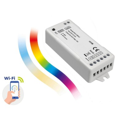 LED RGBW-CCT 5CH 5x2A, 12V/120W, 24V/240W VÝPRODEJ LED ovladač přijímač pro LED pásky, ovládání smart telefonem systém Tuya, Wifi, RGBW+CCT nastavení teploty světla, stmívání, zap/vyp, 5x2A, 12V/120W, 24V/240W, IP20, rozměry 85x39x22mm