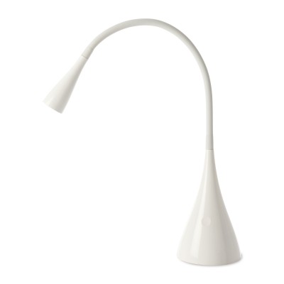 SNAKE Stolní lampa, flexibilní rameno, těleso plast a kov, povrch bílá lesk/černá lesk/zlatá mat, LED 3W, teplá 3000K, 300lm, stmívatelné, 230V, IP20, rozměry d=120mm, h=500mm.
