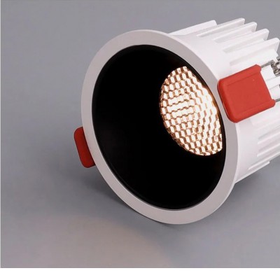 DL03-HC LED 24W Podhledové svítidlo, těleso hliník, rámeček bílá, komínek černá, LED 24W, 2400lm, teplá 3000K, Honeycomb UGR<19, Ra80, 230V, IP20, d=105mm, h=77mm
