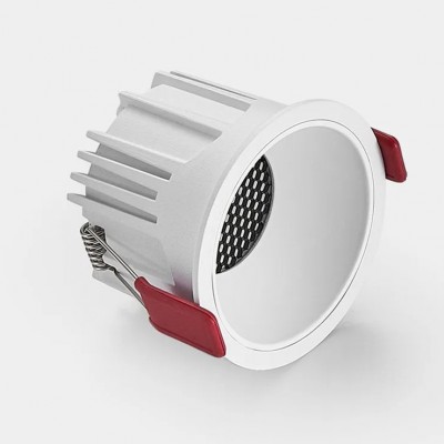 DL03-HC LED 15W Podhledové svítidlo, těleso hliník, rámeček bílá, komínek bílá, LED 15W, 1500lm, neutrální 4000K, Honeycomb UGR<19, Ra80, stmív TRIAC, IP20, d=85mm, h=65mm