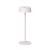 GILBERTO TABLE Stolní venkovní lampa, těleso hliník, povrch bílá, difuzor plast opál, LED 2W, 130lm, teplá 3000K, 230V/5V nabíjecí USB, IP54, rozměry d=110mm, h=385mm.