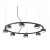 MINOR Závěsné svítidlo, základna kov, povrch černá, pro LED 8x15W, GX53, 230V, IP20, tř.2, rozměry d=765mm, závěsný kabel l=2190mm lze zkrátit.
